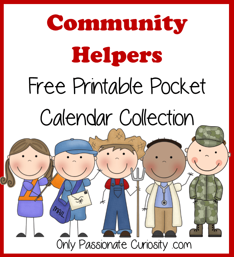 Community Helpers Free Pocket Calendar Cards and Reading Pack