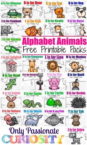 FREE printable Alphabet Animals ABCs for Me