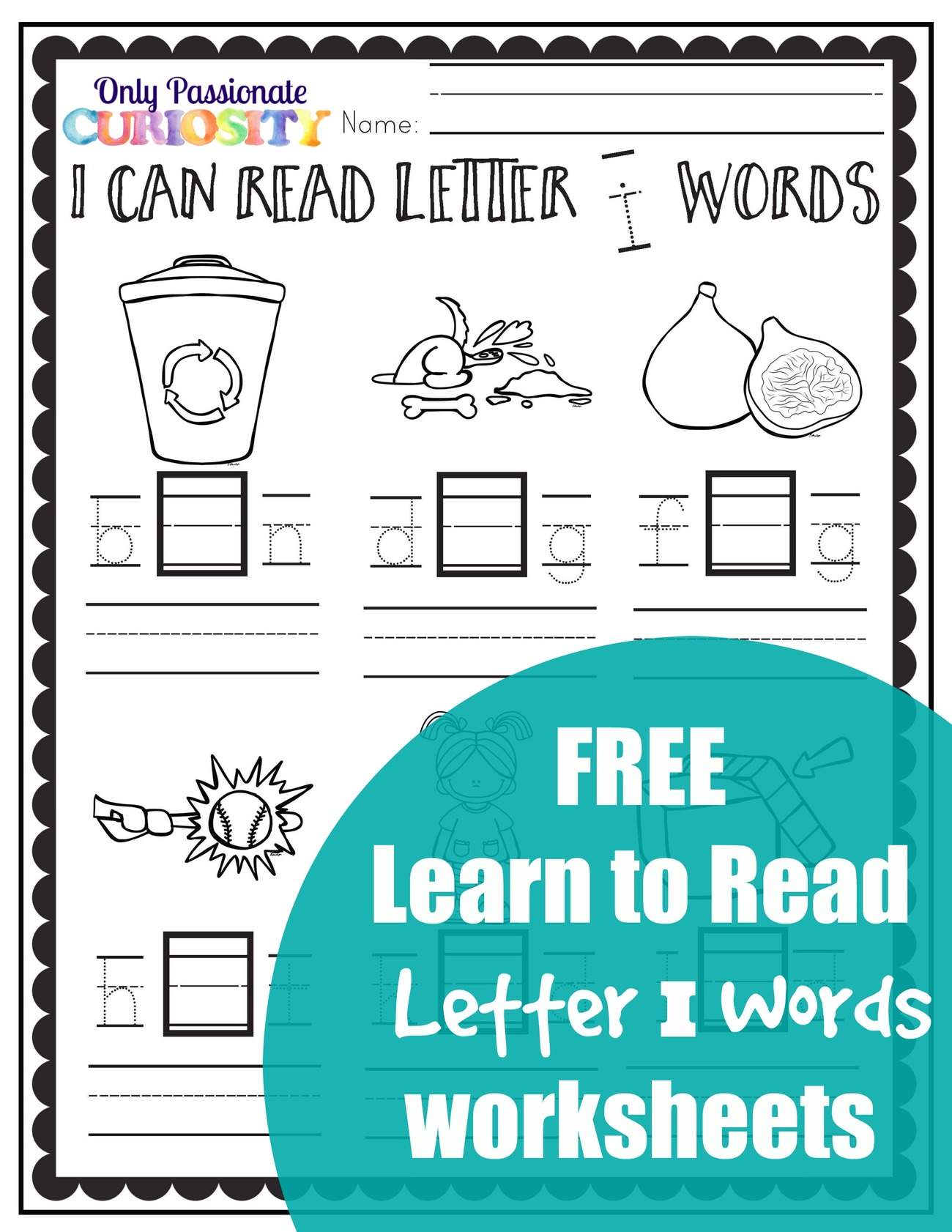 Learn To Read CVC Words Middle I Sounds Only Passionate Curiosity